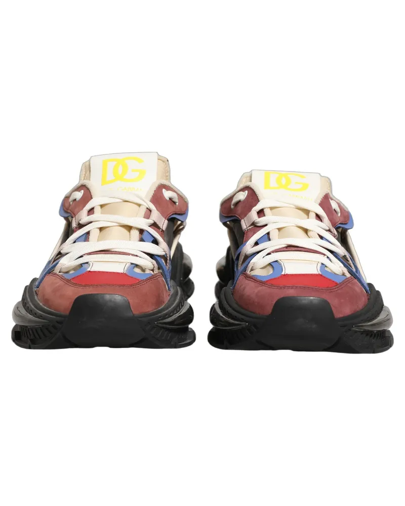 Dolce & Gabbana Men's Multicolor Panelled Airmaster Sneakers Shoes Fabric Multicolor