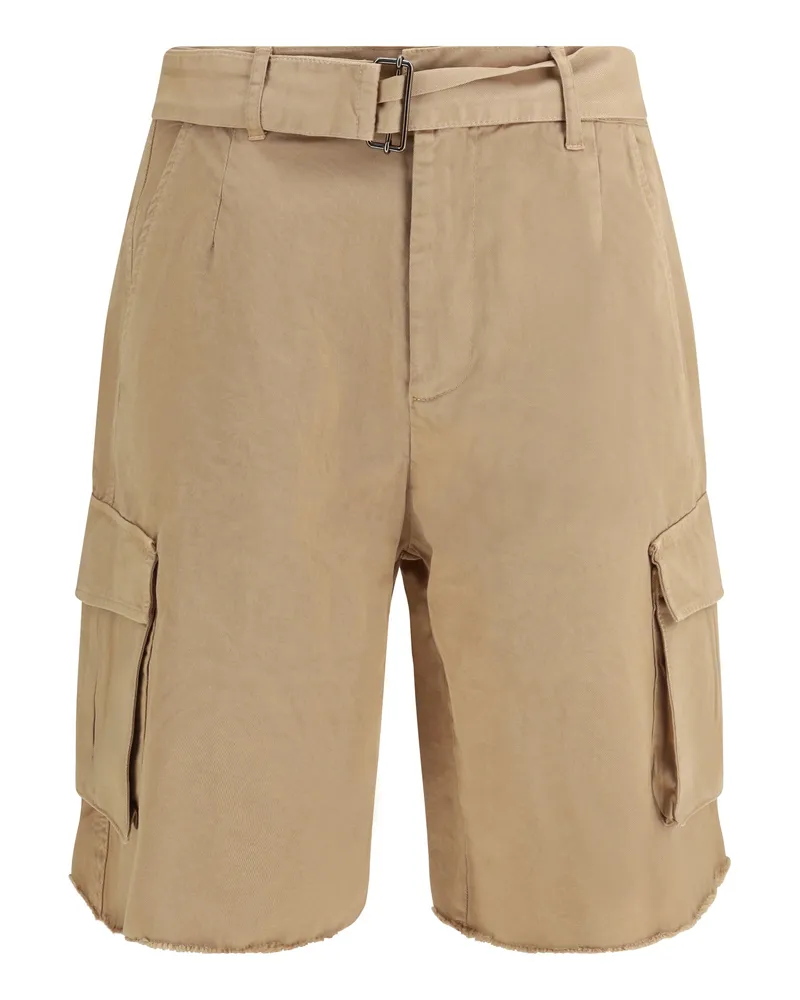 Laneus Men's Cargo Shorts Camel Cotton Bermuda Camel