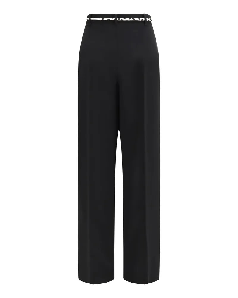 Max Mara Women's Elegant Pants With Belt Nero Triacetate; Polyester Trousers Black