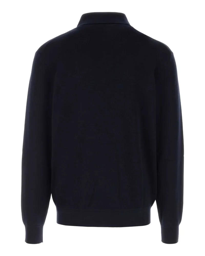 Umit Benan Men's Midnight Blue Cashmere Blend Polo Shirt Darknavy Exterior: Silk Maglieria Sweater Navy