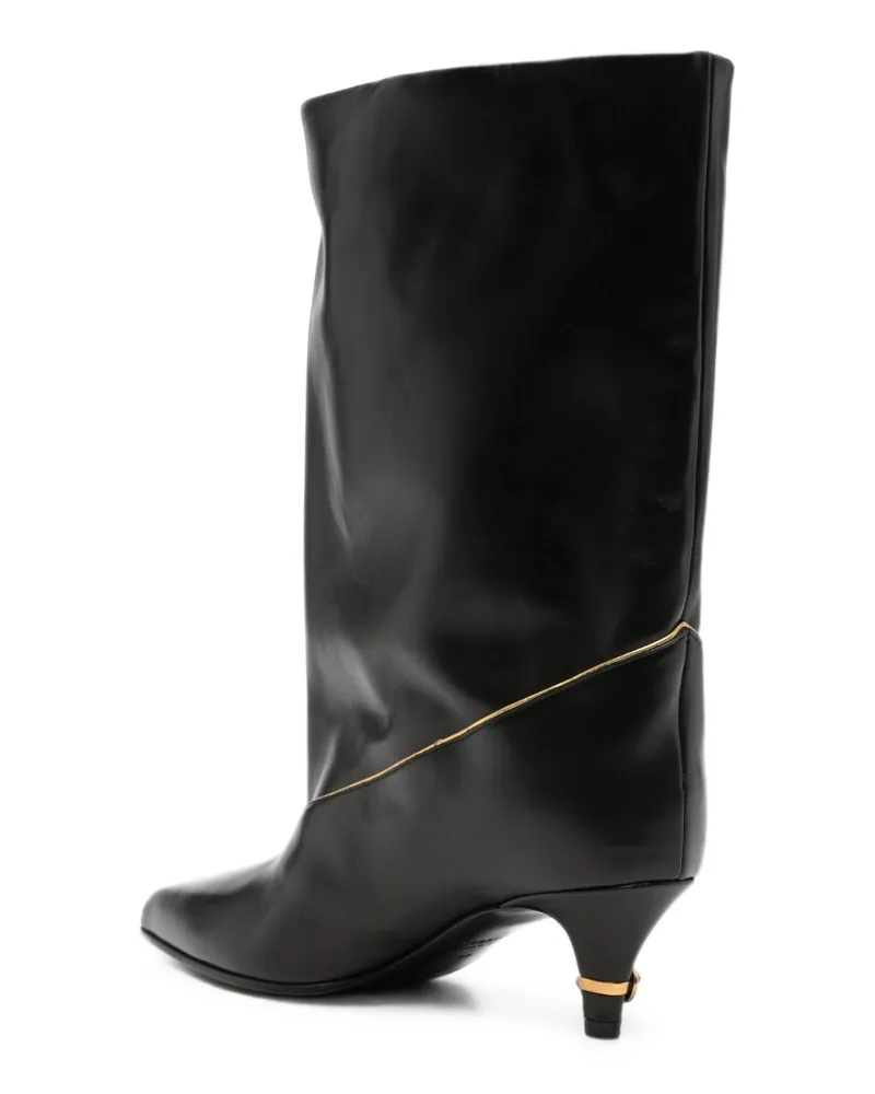 Versace Leather Heel Boot — Black Black