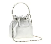 Women's Silver Lamb Leather Handbag Bag