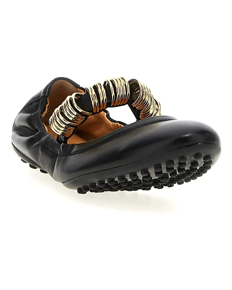 TOD'S Women's Black Lamb Leather Ballet Flats Black