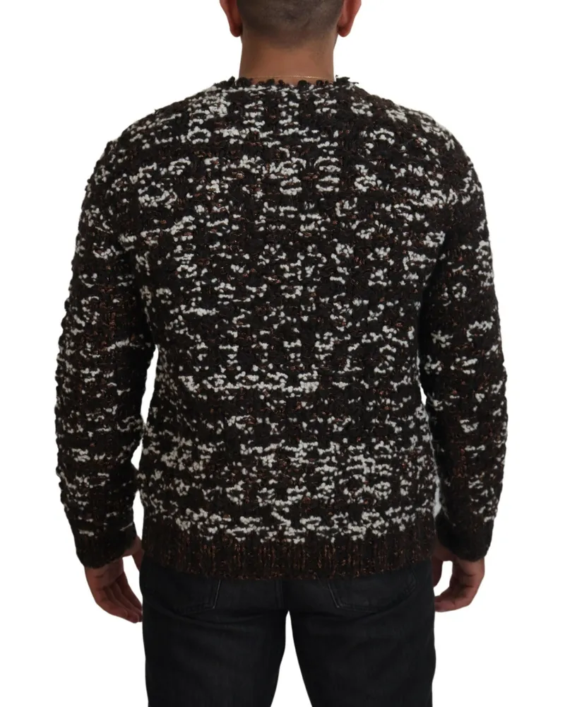 Dolce & Gabbana Men's Brown Knitted Wool Fatto A Mano Sweater Clothing Bronze