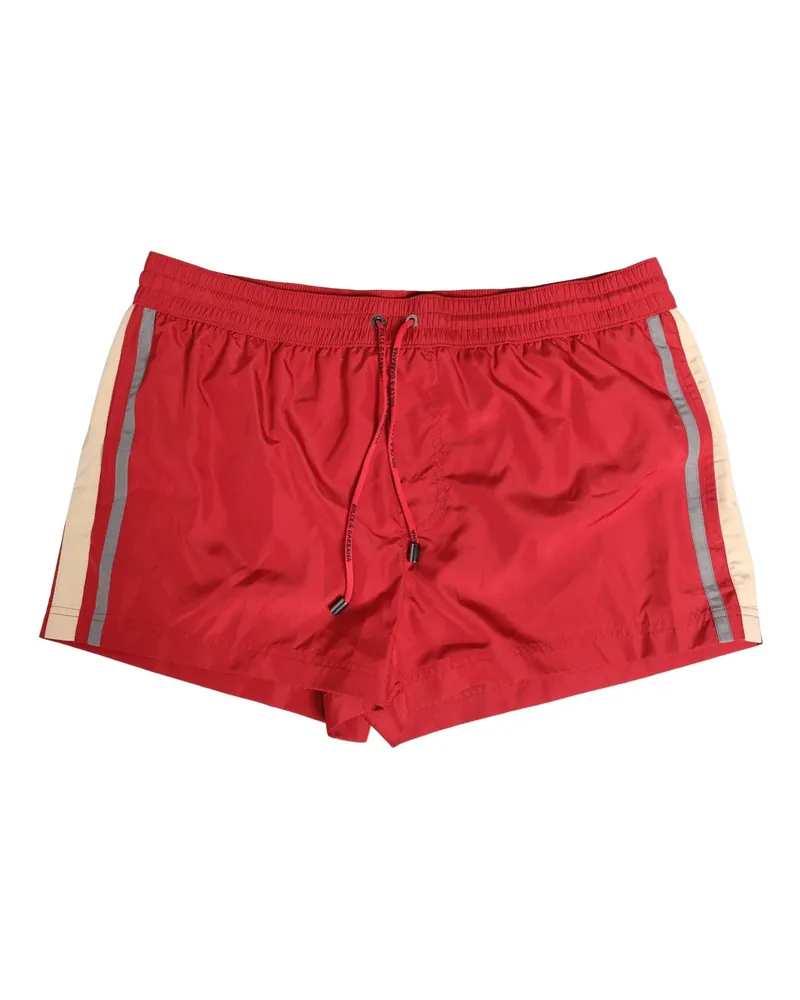 Dolce & Gabbana Red Polyester Men Drawstring Shorts Swimwear Red