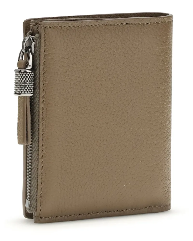 Brunello Cucinelli Women's Leather Wallet With Zip Tawny Calf Bos Taurus Beige