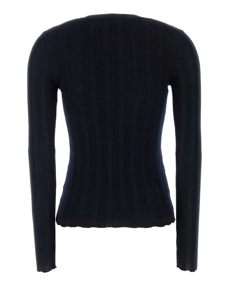 Prada Ribbed Virgin Wool Sweater — Navy Navy