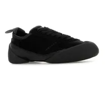 Women's Black Canvas And Suede Sneakers Blackblackblack