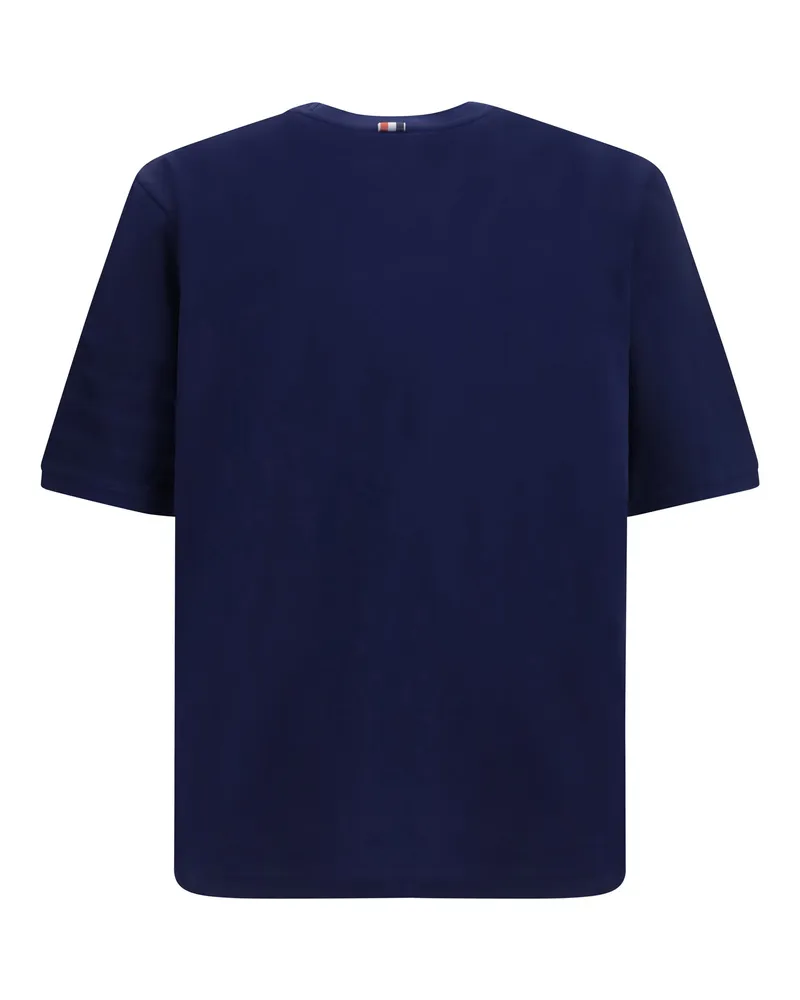 Thom Browne Jersey with Ribbed Cuffs T-Shirt — Navy Navy