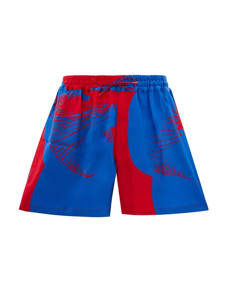 Bottega Veneta Men Multicolor Viscose Shorts Blue