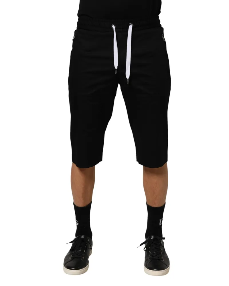Dolce & Gabbana Black Cotton Stretch Men Bermuda Shorts Co+03 Black