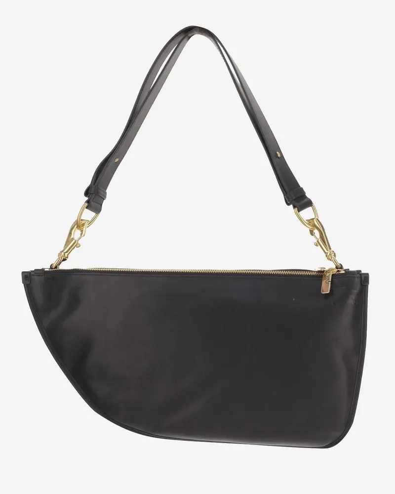 Burberry Women's Double Shield Bag Black Calfskin Shoulder Black