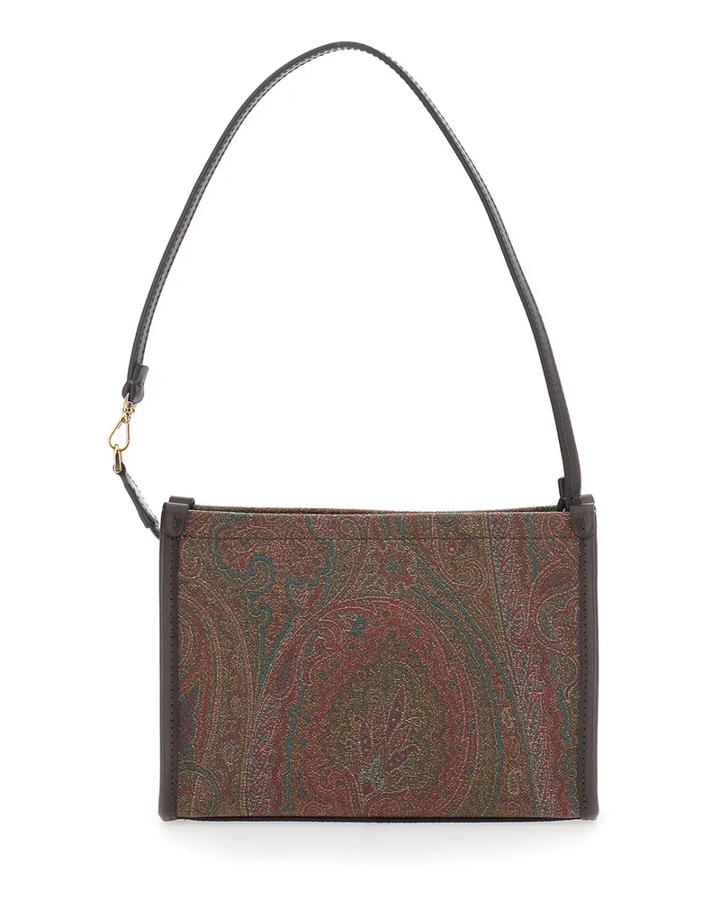 Etro Women's Clutch Arnica Brown Cotton-Blend Cotton Polyester Bags Brown