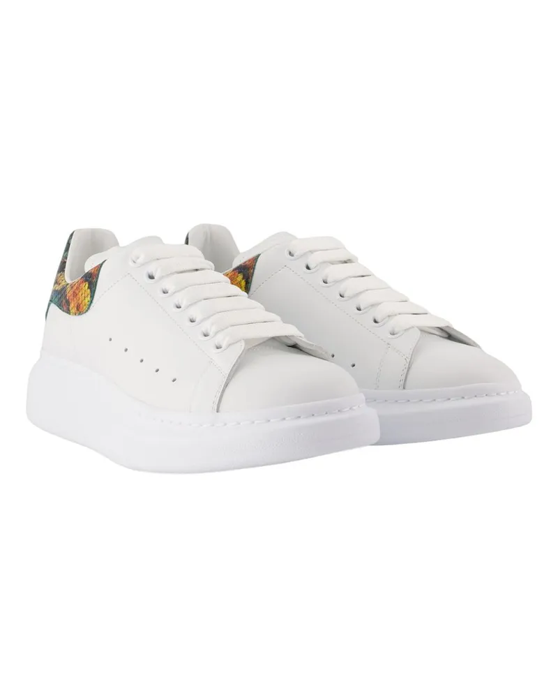 Alexander McQueen Men's Oversized Sneakers -  Leather White Calfskin Shoes White