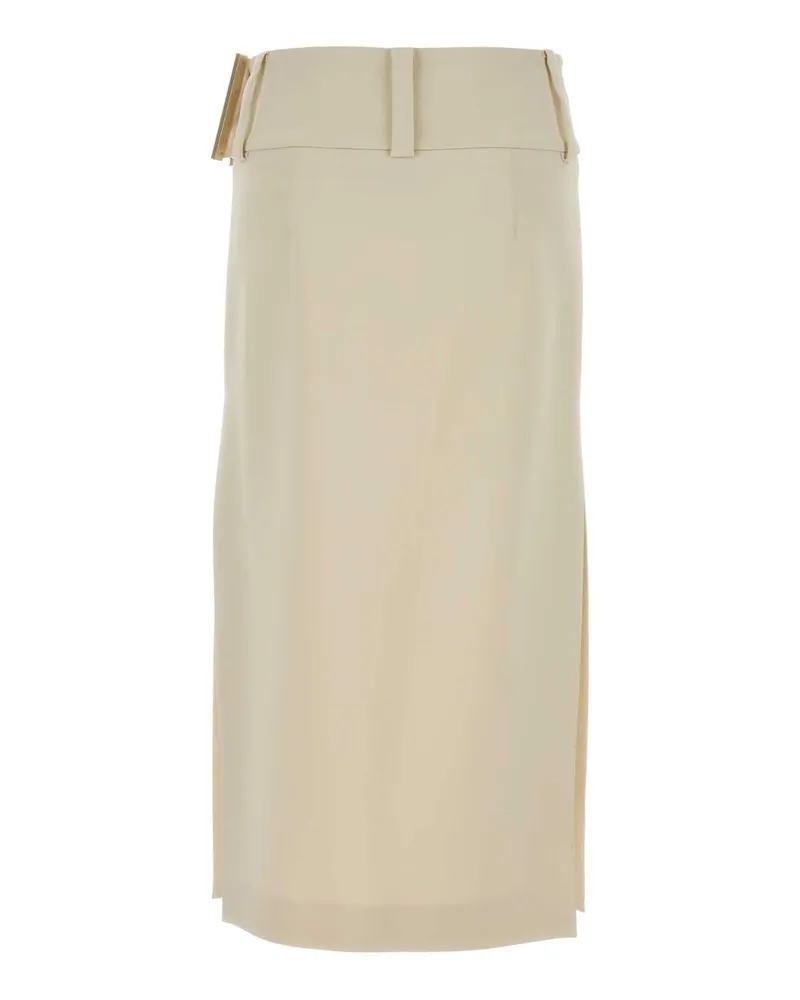 SPORTMAX Women's Ivory Stretch Viscose Fronda Skirt Bianco Avorio Exterior: Elastane Gonne Beige