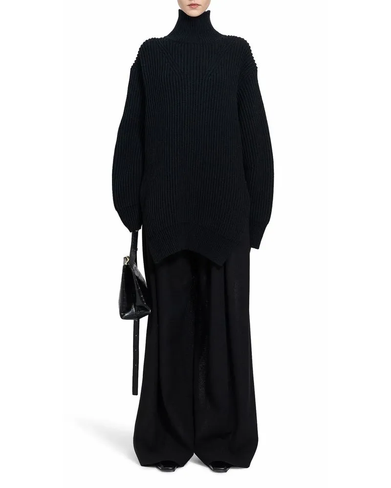 Jil Sander Women's Black Wool Turtleneck Clothing Black