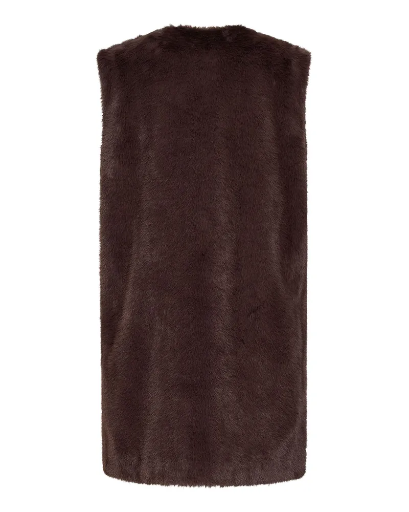 Herno Faux Fur Vest — Brown Brown
