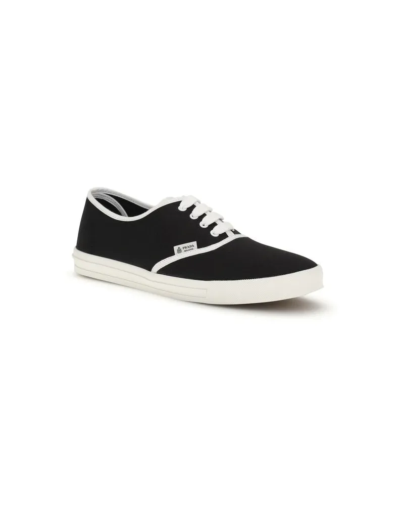 Prada Men's Black Cotton Athletic Sneakers Black