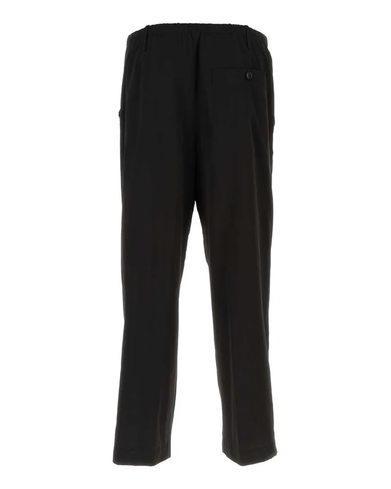 Dries van Noten Men's Black Viscose Blend Pant Exterior: Cotton Pantaloni Trousers Black