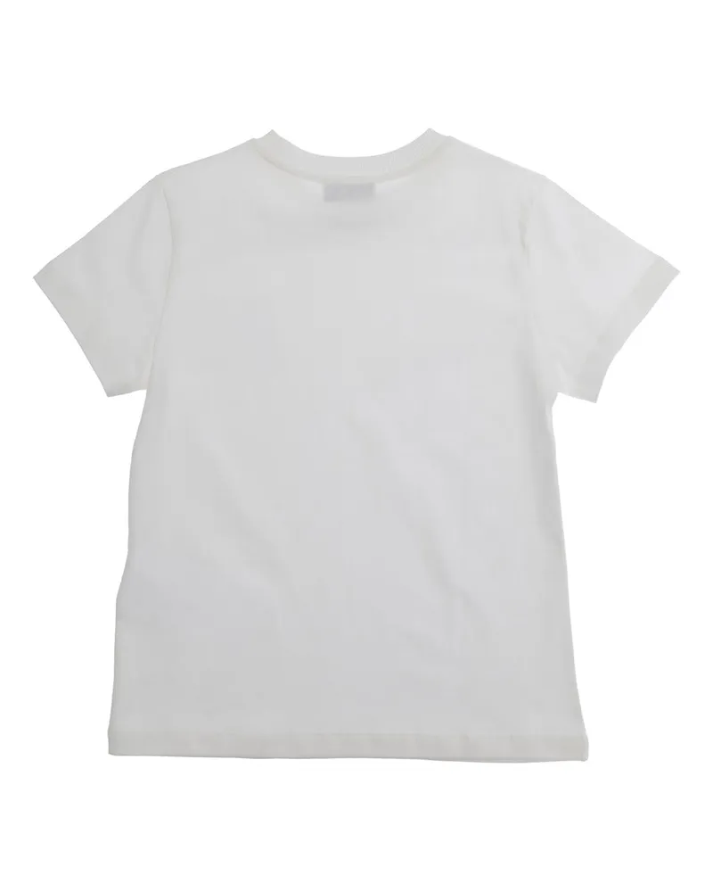Moschino Logo-Embroidered Cotton T-Shirt — White White
