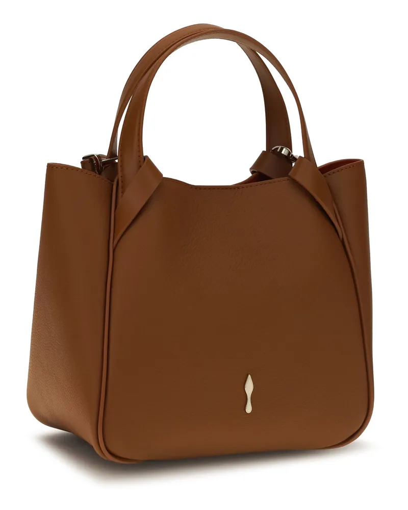 Christian Louboutin Women's Tote Mini Bettina Tan Calf Leather Shoulder Bags Brown