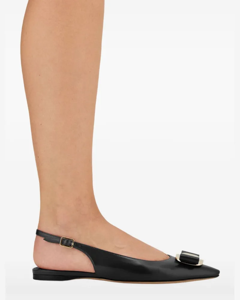 Ferragamo Vara Slingback Flat — Black Black