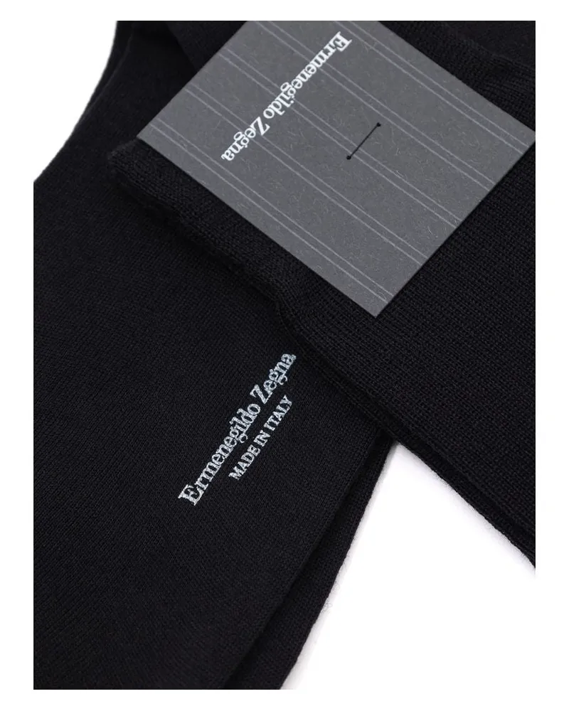 Ermenegildo Zegna Men's Black Wool Socks Clothing Black