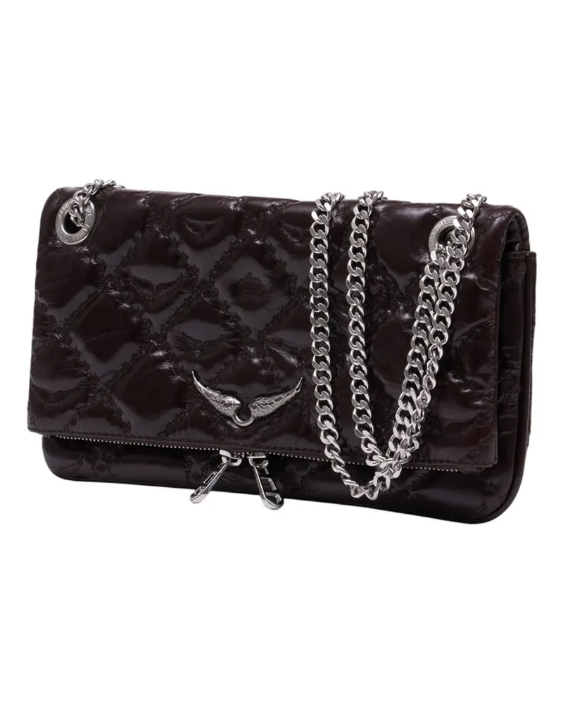 Zadig & Voltaire Women's Rock Ii Shoulder Bag -  Leather Dark Brown Calfskin Crossbodies Brown
