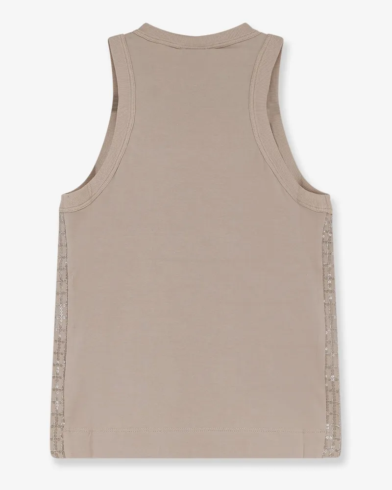 Brunello Cucinelli Women's Jersey Tank Top Beige Cotton T-Shirts & Jerseys Beige