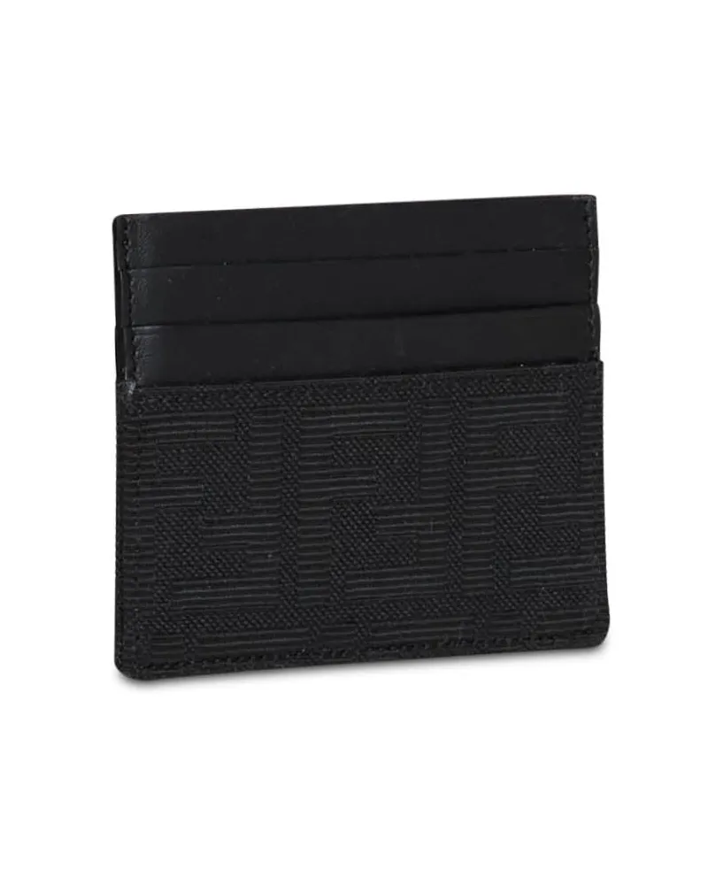 Fendi FF Zucca Jacquard Card Case — Black Black