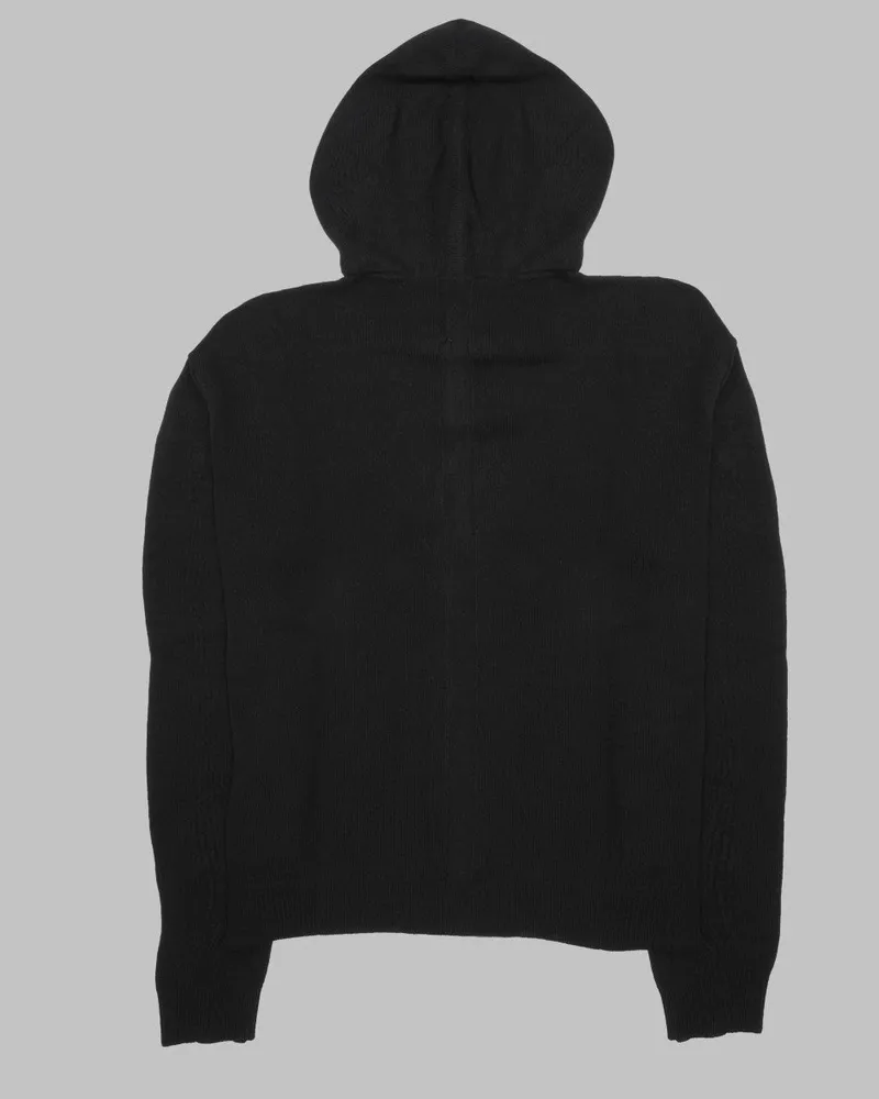 Rick Owens Cashmere Knit Hoodie — Black Black