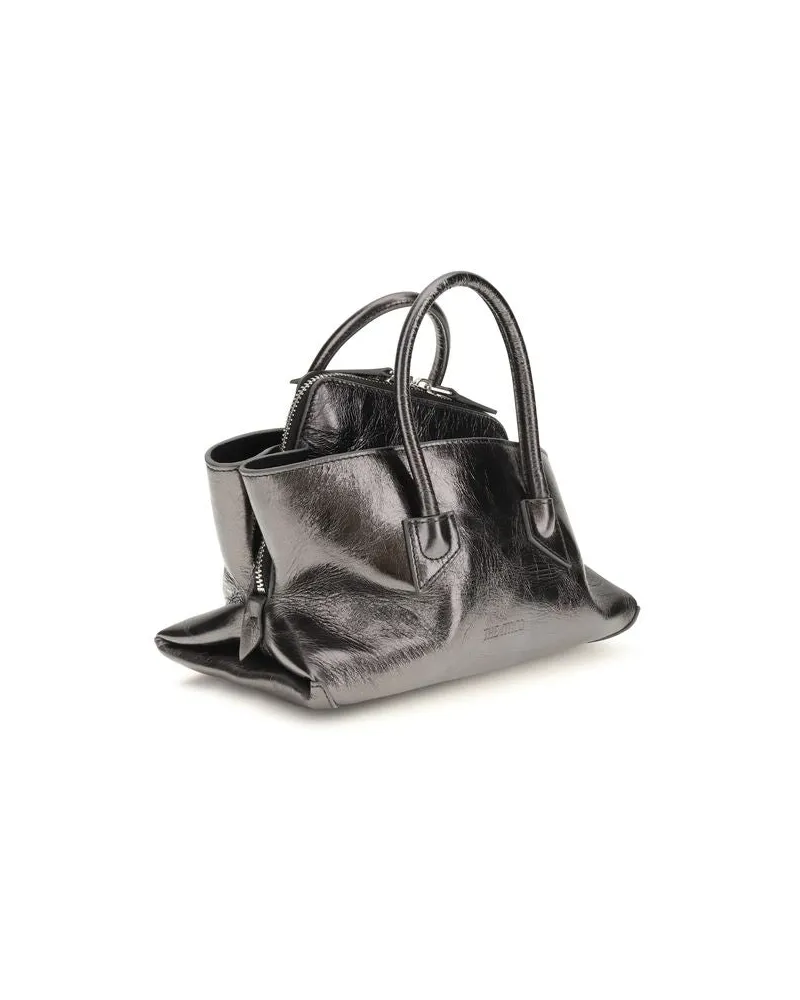 ATTICO Women's Gray Calf Leather Bos Taurus Handbag Bag Gray