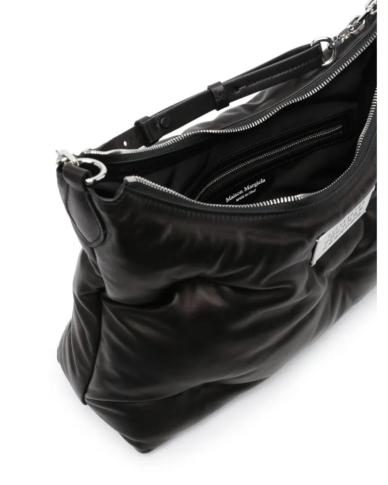 Maison Margiela Calfskin Leather Hobo Bag — Black Black