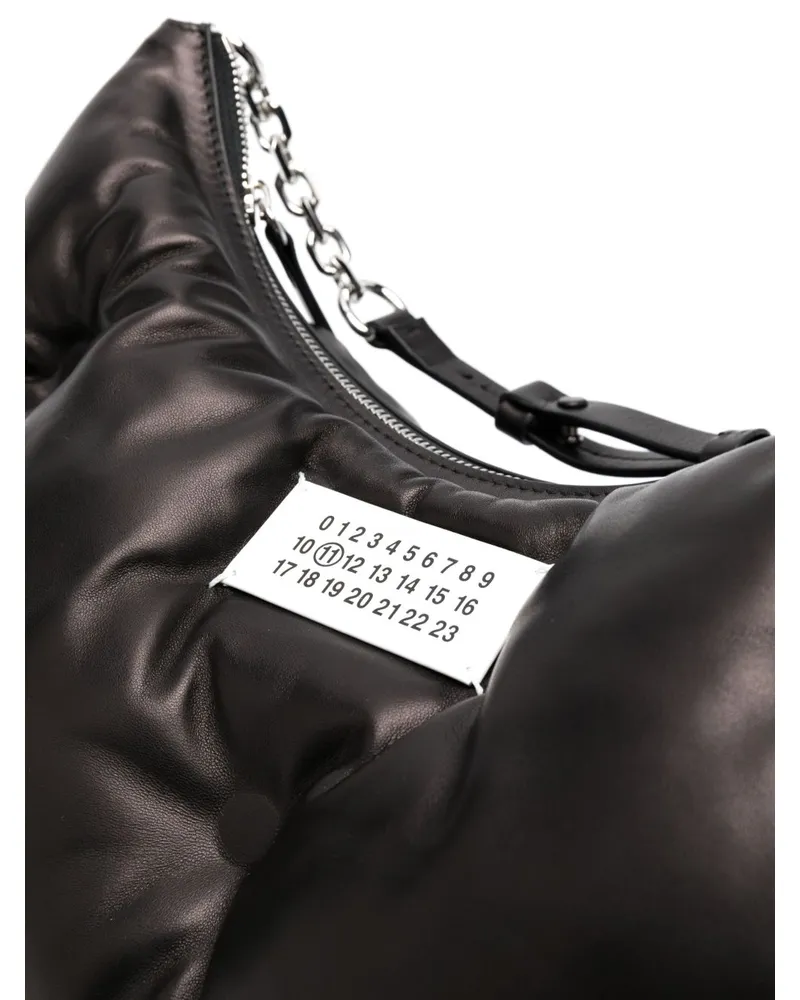 Maison Margiela Calfskin Leather Hobo Bag — Black Black