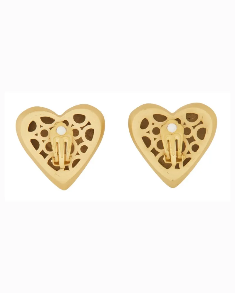 Dolce & Gabbana Logo Heart Earrings — Gold Gold