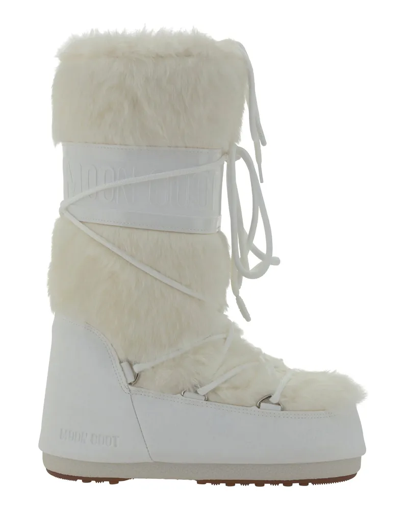 Moon Boot Women's Boots Icon Faux Fur Optical White Modacrylic White