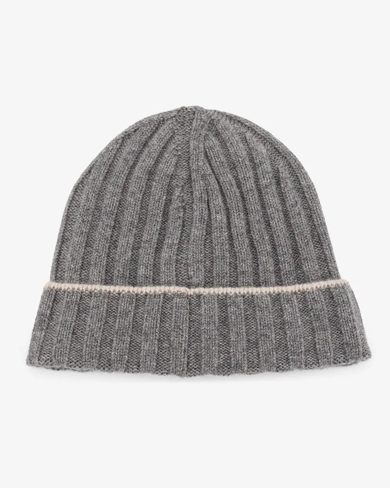 Brunello Cucinelli Men Beanie Cashmere Grey Hat Gray