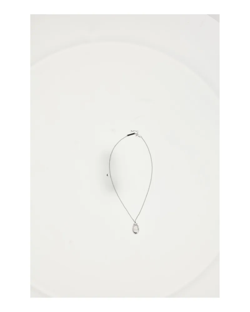 Dior Men's Necklace Medallion Silver Brass Necklaces Silver