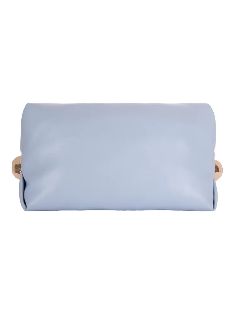 Liu Jo Women's Pochette Foldable Faux Leather Dusty Blue Polyurethane Clutch Bags Blue