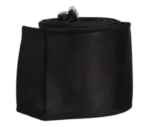Satin Silk Wide Band Waist Belt — Black
