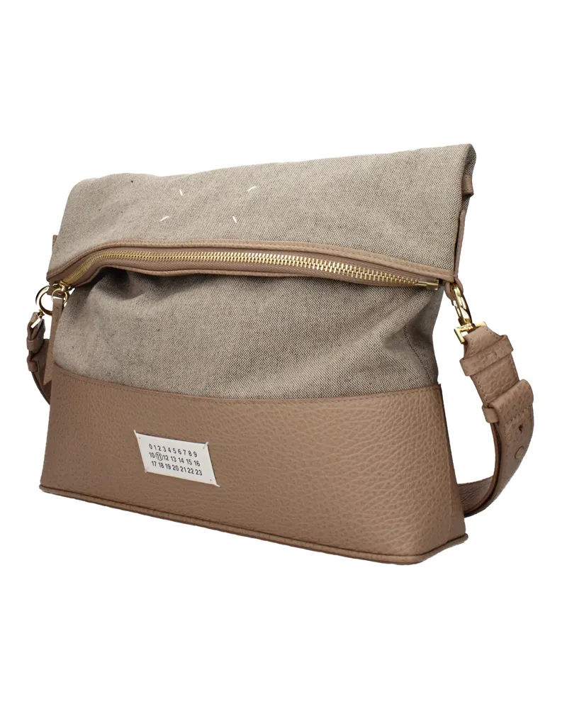 Maison Margiela Women's Beige Fabric Shoulder Bag Beige