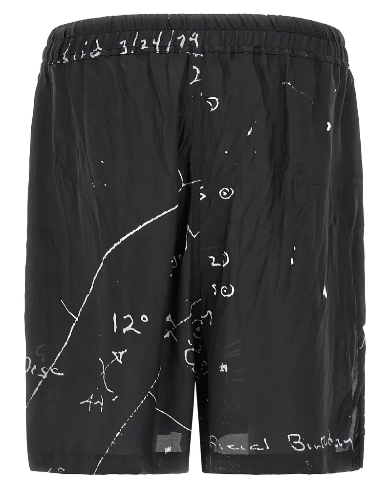 Rick Owens Men's Bicolor Viscose Bermuda Shorts Black
