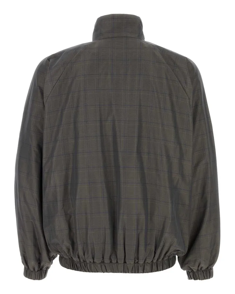 Balenciaga Men's Embroidered Nylon Jacket Grey-Blue Giubbini Grey/blue Gray