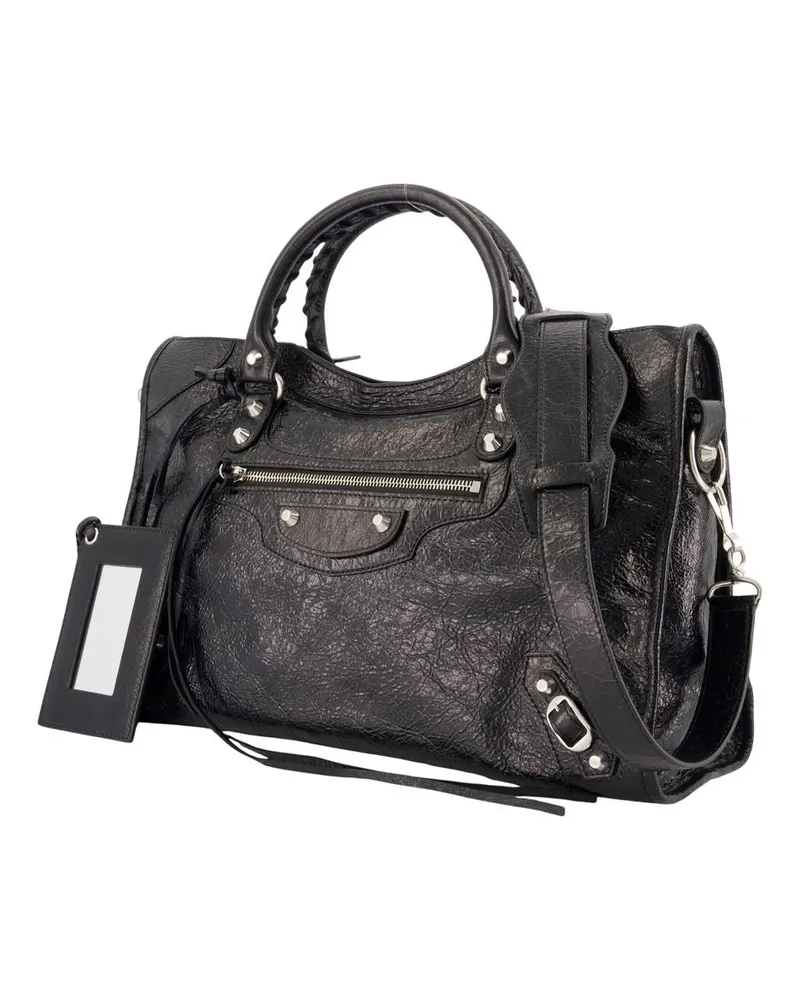 Balenciaga Women's Le City Bag M Leather Black Lambskin Handbags-purses Black