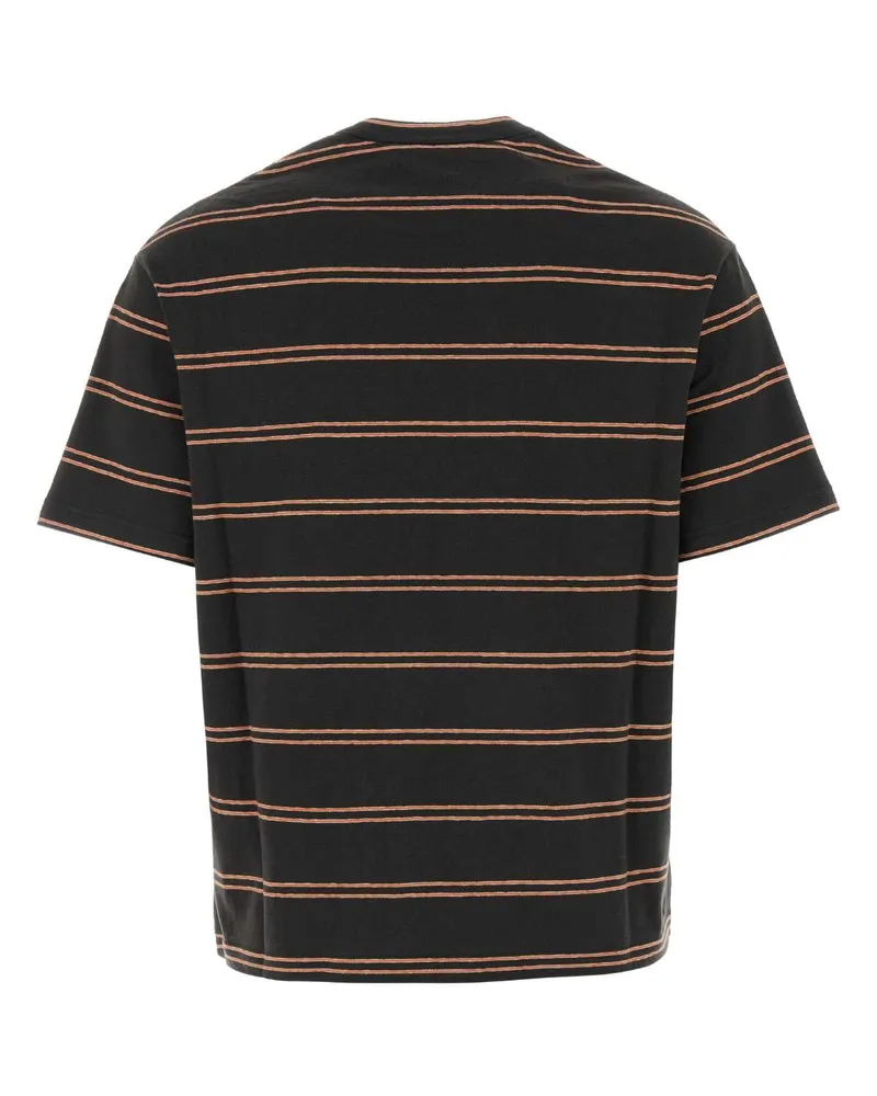 Jil Sander Women Striped Cotton T-Shirt Black Black