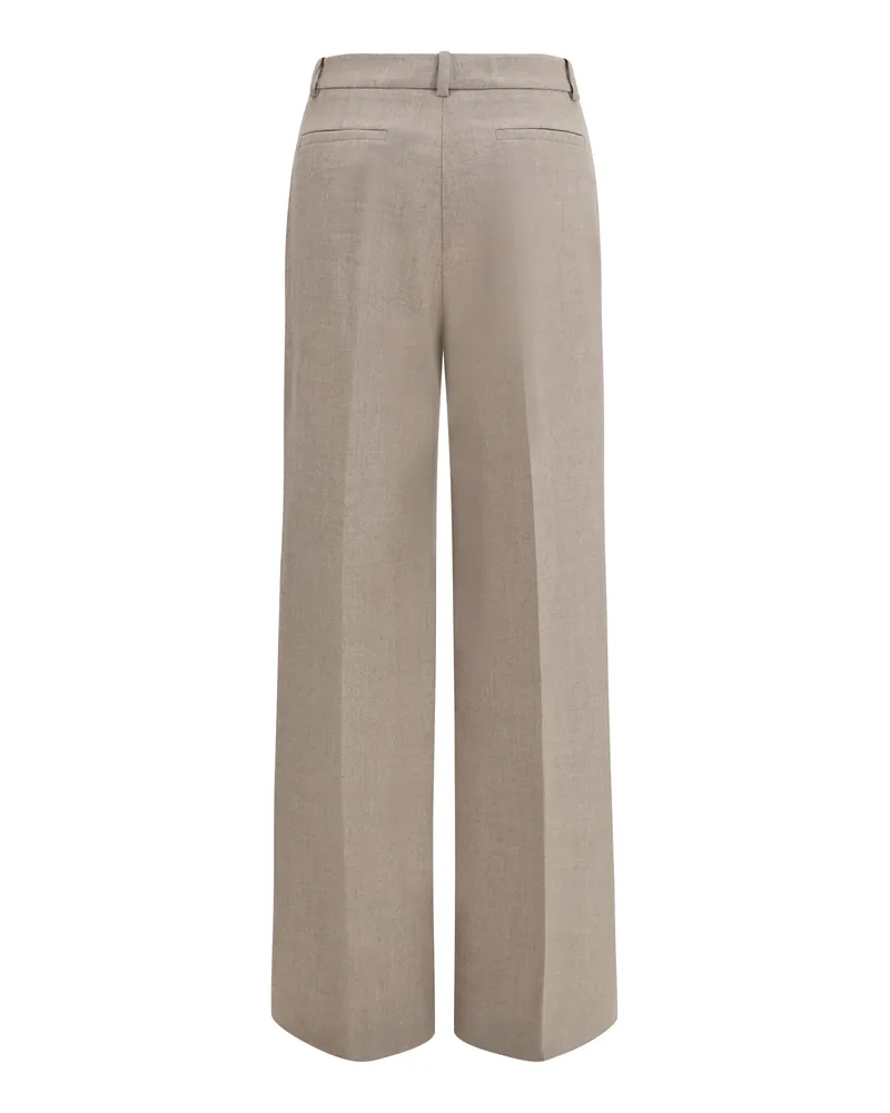 P.A.R.O.S.H. Women's Virgin Wool Pants Tortora Trousers Gray