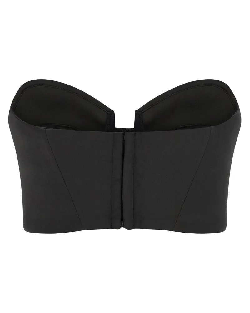 Elisabetta Franchi Structured Satin Bustier Bustier Top — Black Black