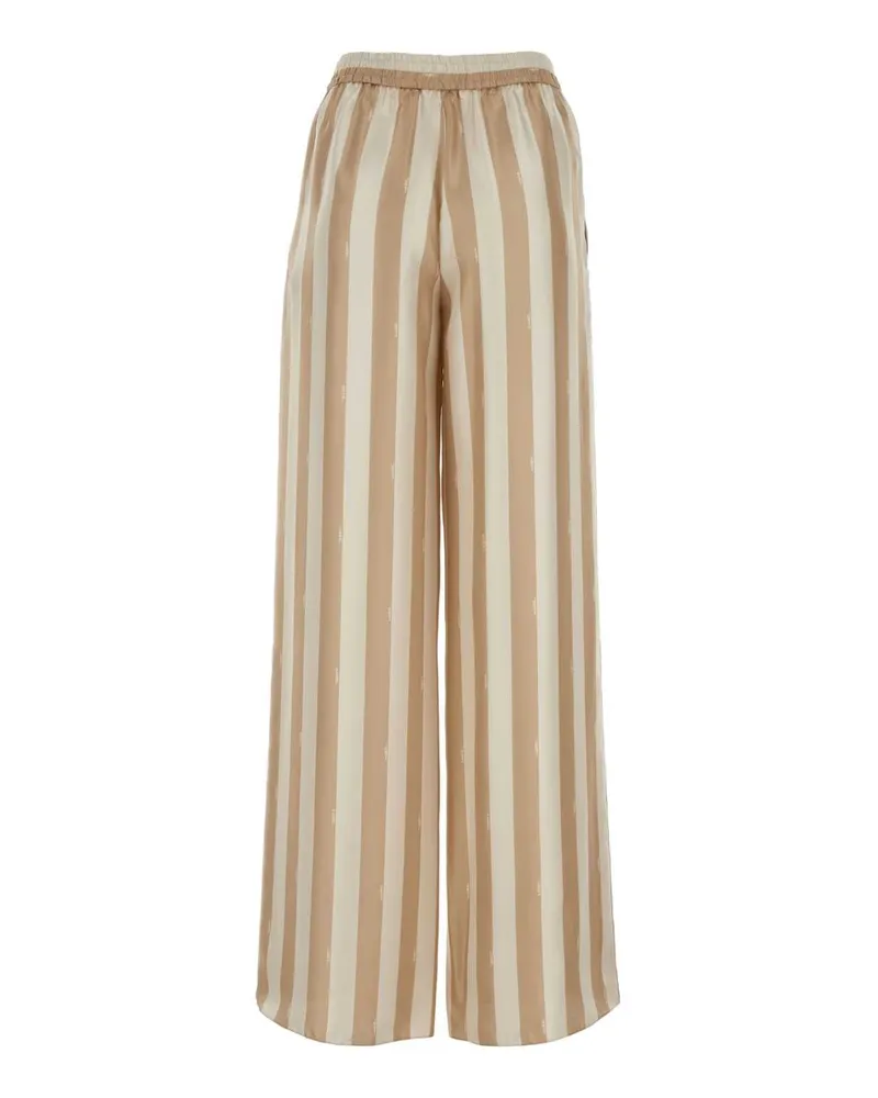 Fendi Women's All Trousers Beige Silk Beige