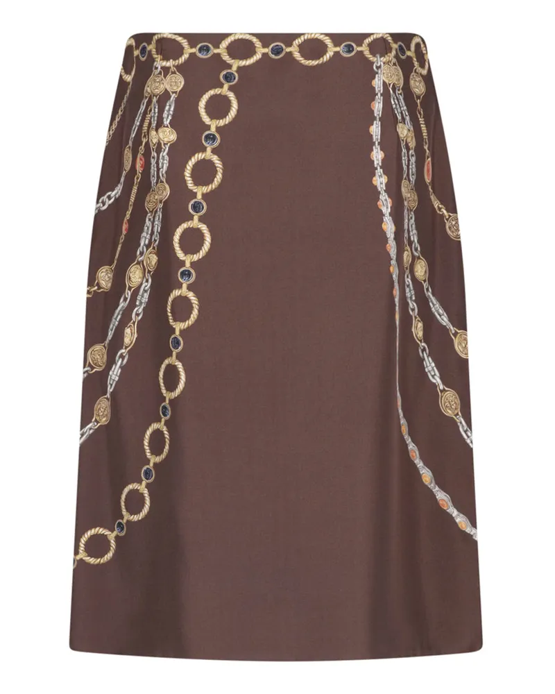 Versace Women's Skirts Brown Silk Brown