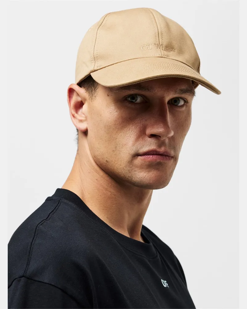 OFF-WHITE Men's Smr Logo Baseball Cap Beige Accessories > Beanies & Hats Beige